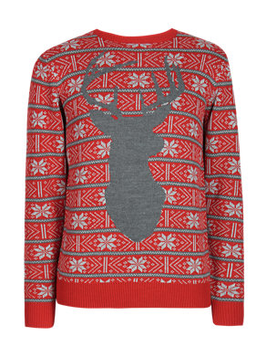 Christmas Snowflake Stag Jumper Image 2 of 3