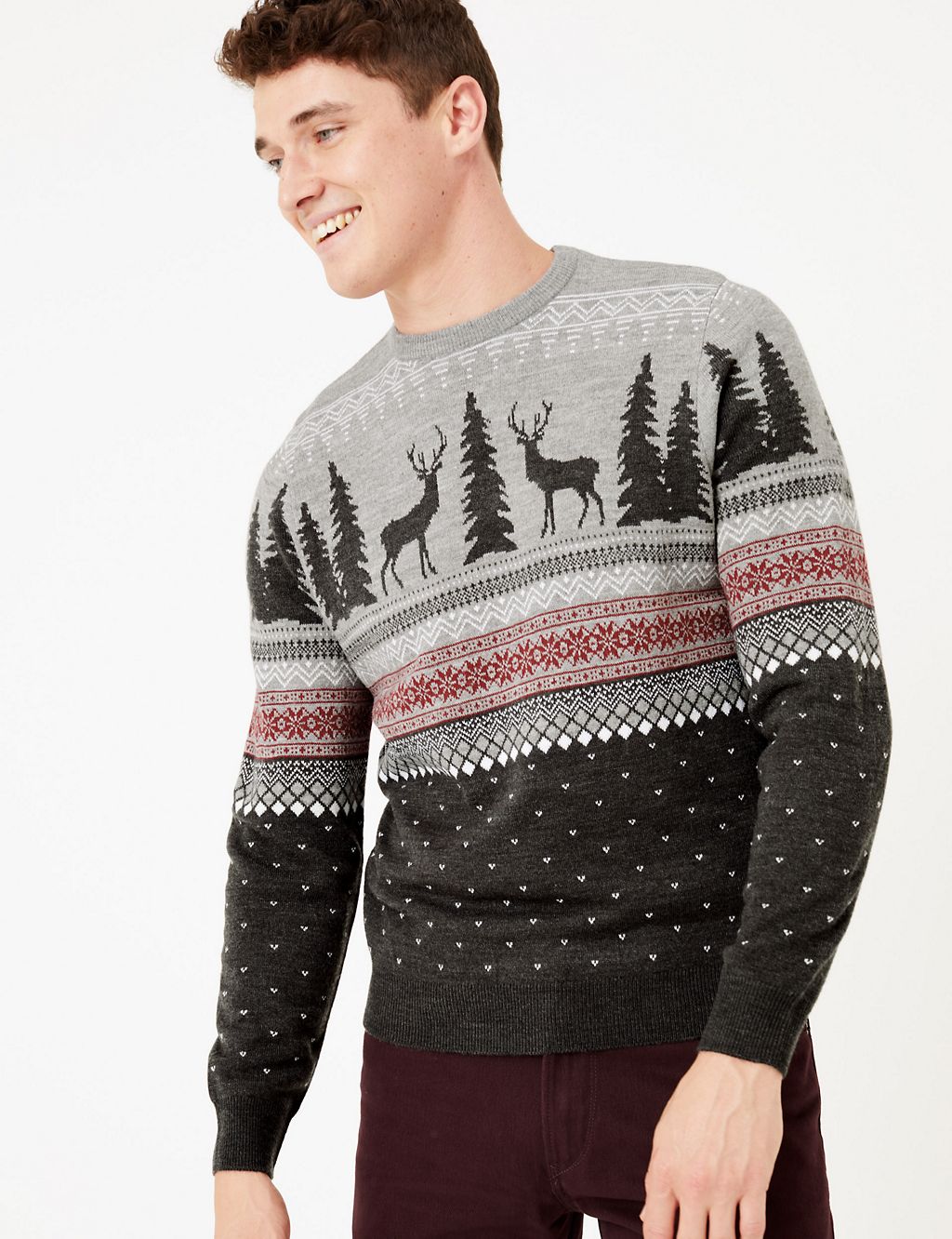 Christmas Stag Knitted Jumper 2 of 4