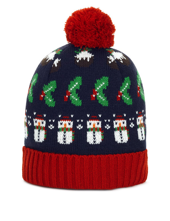 Christmas Theme Fair Isle Beanie Hat Image 1 of 1