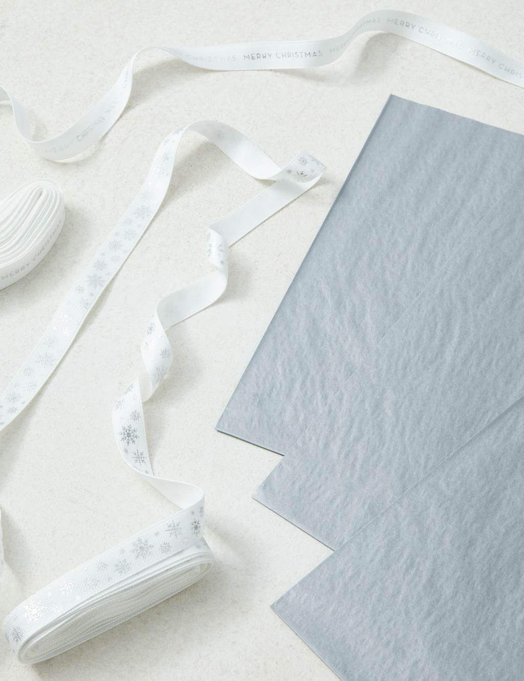 Christmas Tissue Paper & Ribbon Pack Silver M&S