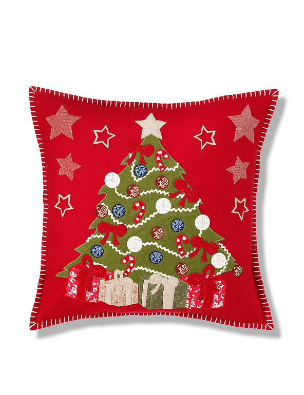 Christmas Tree Appliqué Cushion Image 1 of 2