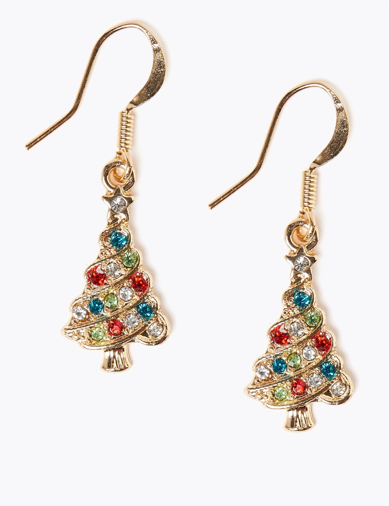Christmas Tree Drop Earrings M S Collection M S