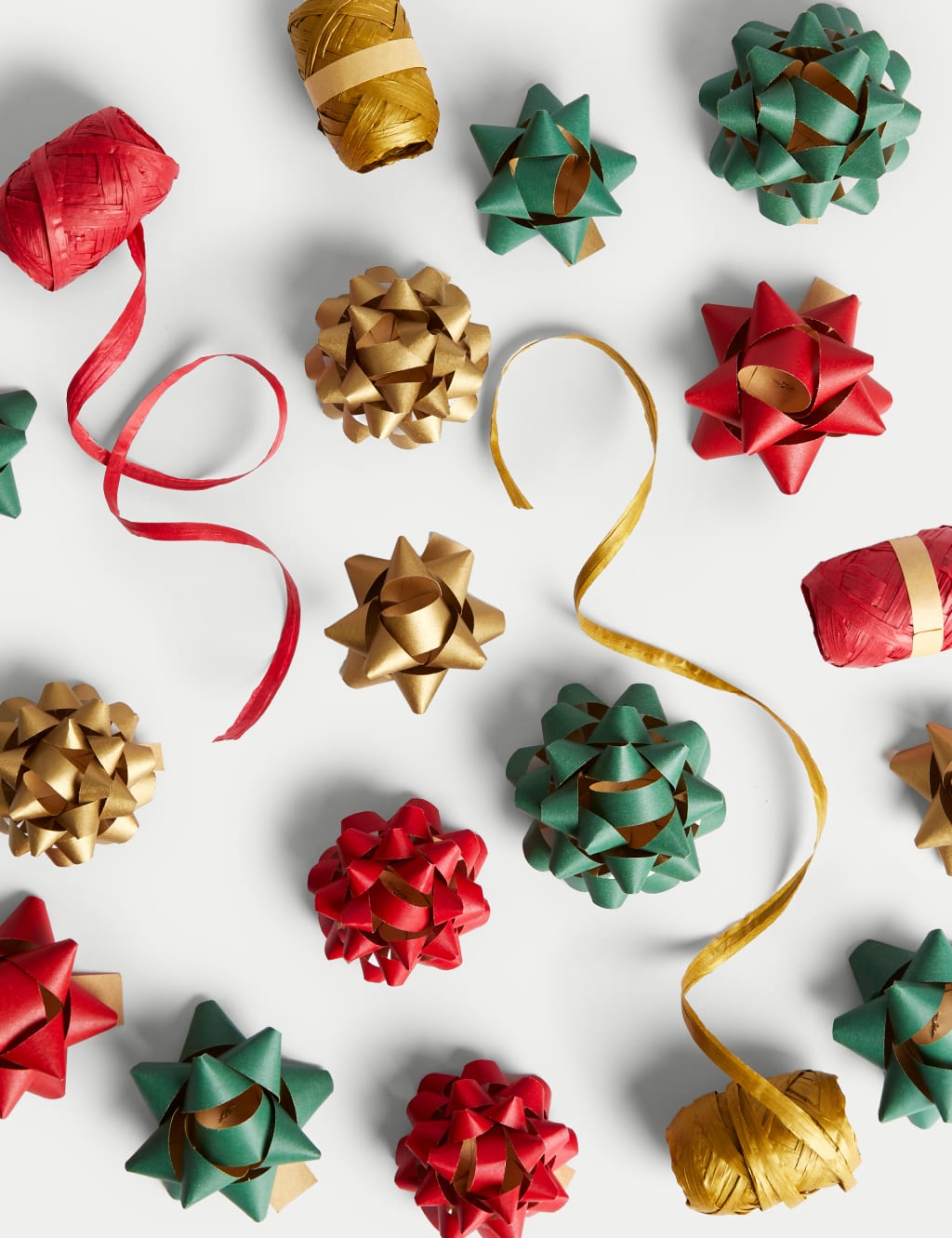 Christmas Wrapping Accessories 2 Pack Bows & Raffia Ribbons M&S