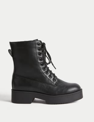 Chunky biker cheap ankle boots