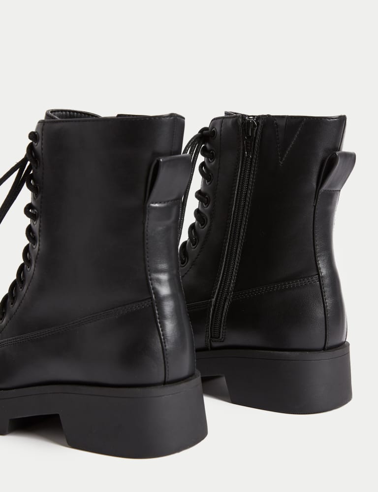 Chunky Biker Lace Up Boots M S Collection M S