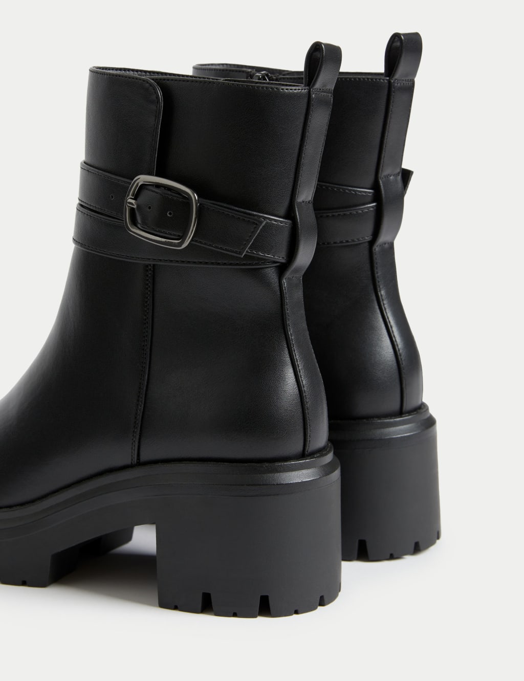 Chunky Buckle Block Heel Boots 2 of 3