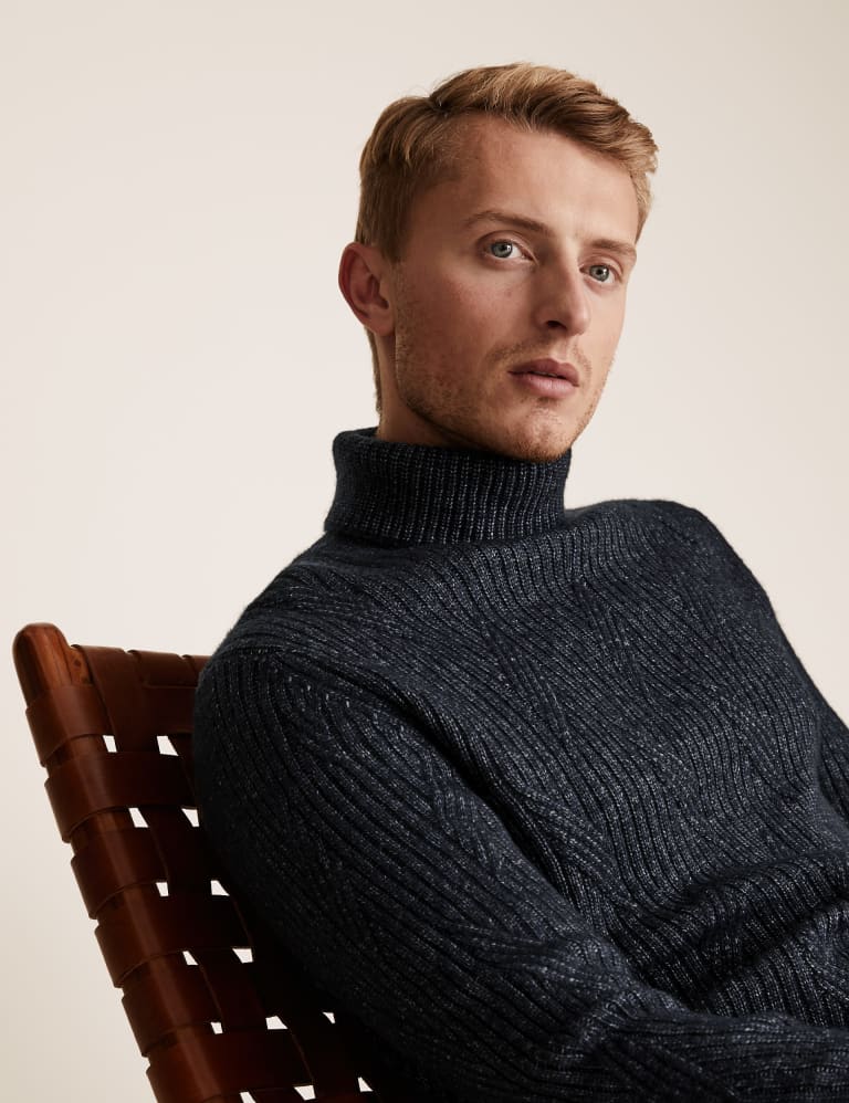 M&s black sale polo neck jumper