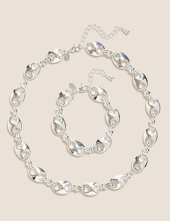 Chunky Chain Necklace & Bracelet Set Image 1 of 1