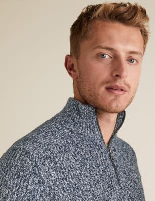 M&s mens half online zip jumpers