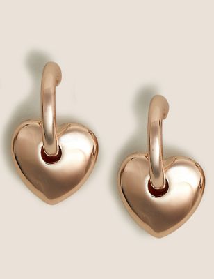 Vintage Silver Heart Hoop Earrings and Petite Gold Heart  Earrings