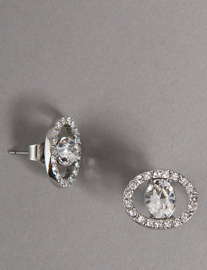 Circular Sparkling Earrings MADE WITH SWAROVSKI® ELEMENTS Image 2 of 4