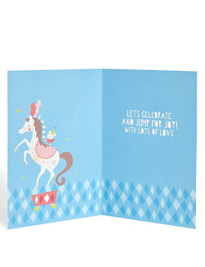 Circus Horse Birthday Card Image 2 of 4