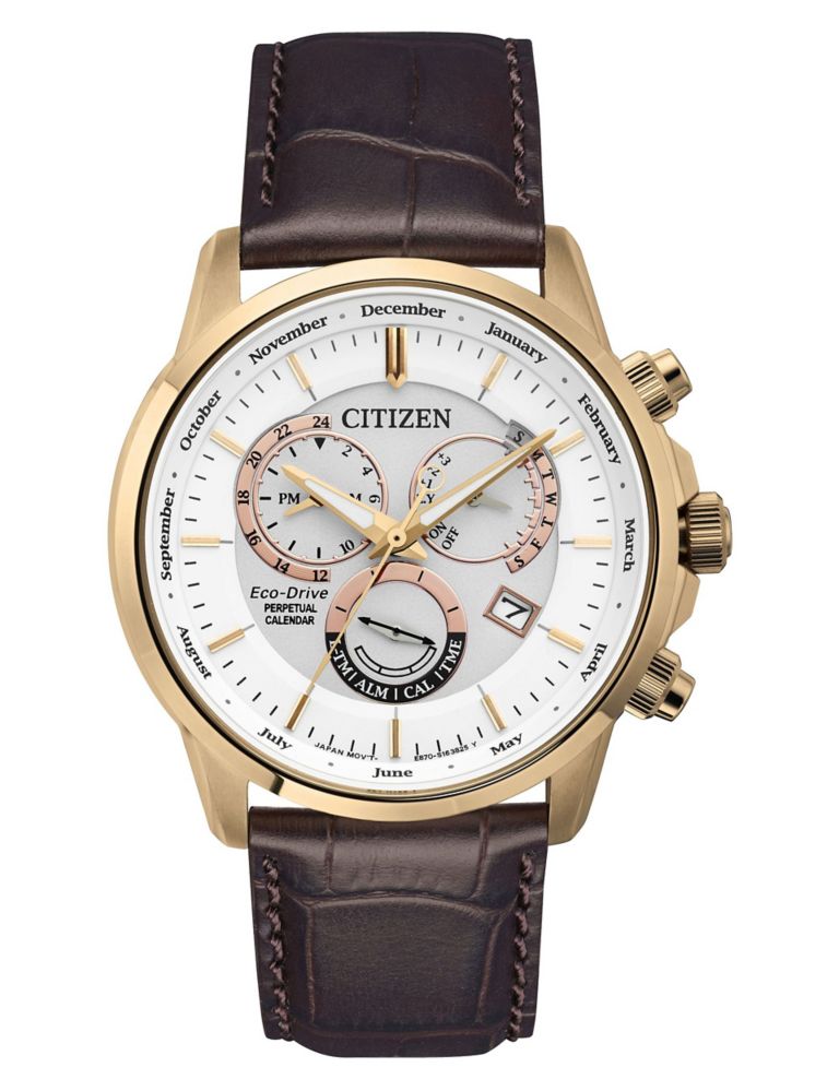 Citizen Calibre 8700 Eco-Drive Leather Watch 1 of 4