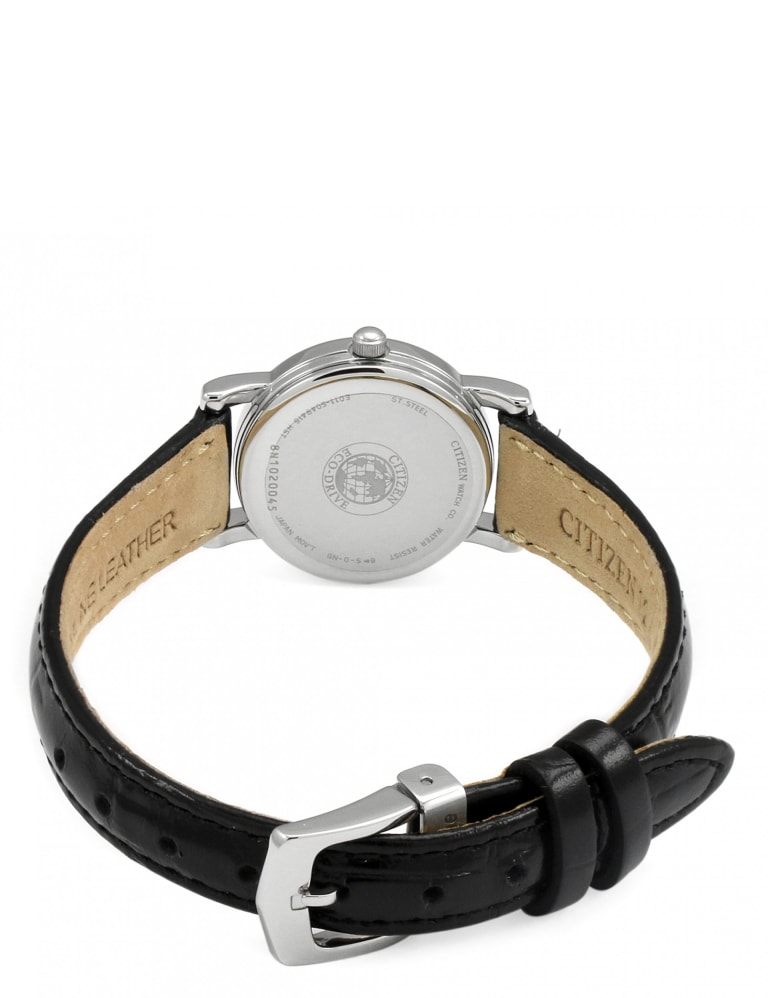 Citizen black leather watch shop