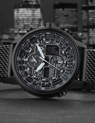 Citizen Navihawk World Time Stainless Steel Chronograph Watch | Citizen |  M&S