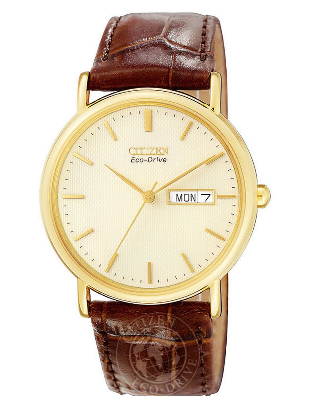 Citzen Eco-Drive Classic Brown Leather Watch 1 of 2