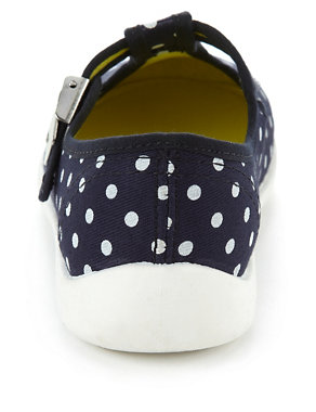Clasp Fastening Spotted Plimsolls (Younger Girls) Image 2 of 5