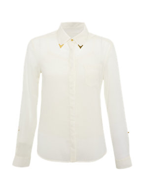 Classic Collar Chiffon Shirt with Camisole Image 2 of 5
