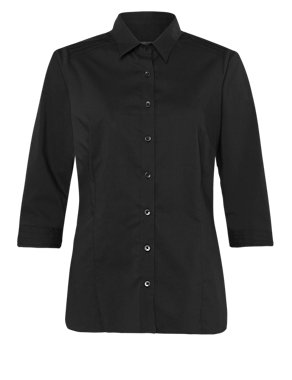Classic Collar Pleated Shirt Image 2 of 8