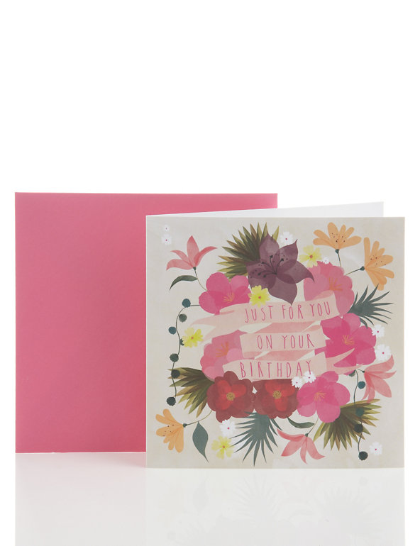 Classic Colourful Floral Birthday Card Image 1 of 2