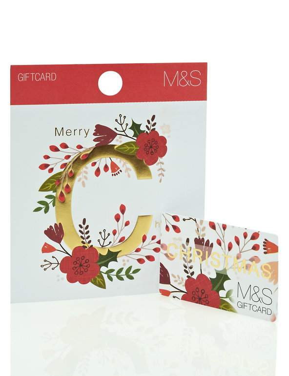 Classic Floral Christmas Gift Card Image 1 of 2