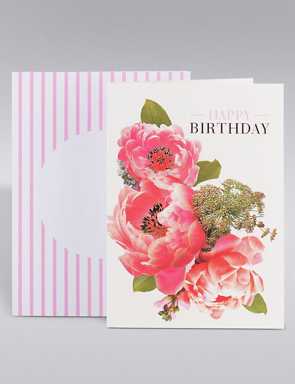 Classic Flower Birthday Card Image 1 of 2