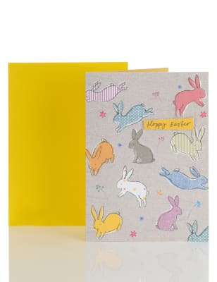 Classic Glitter Bunny Easter Card M&S