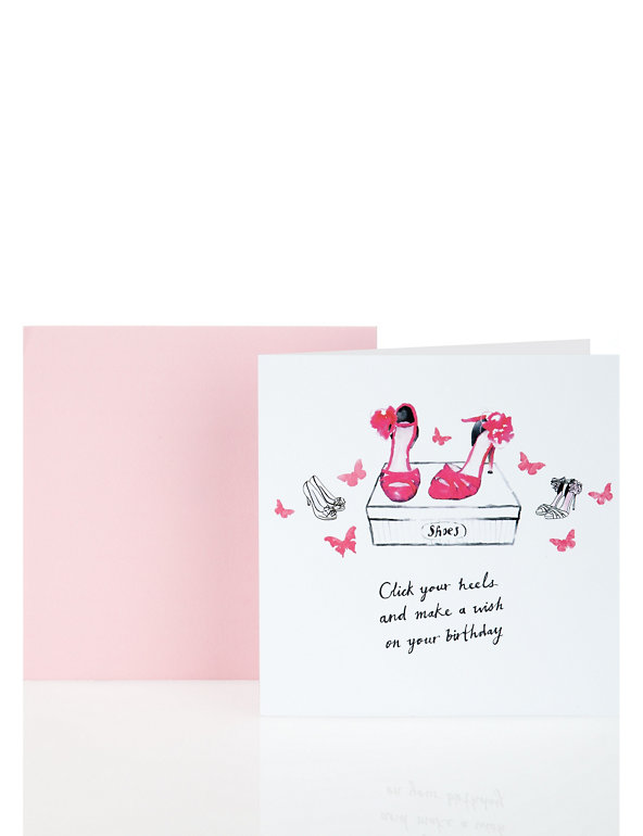 Classic Pink & White Shoes Birthday Card Image 1 of 2
