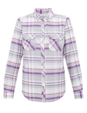 Classic Pure Cotton Checked Shirt Image 2 of 9