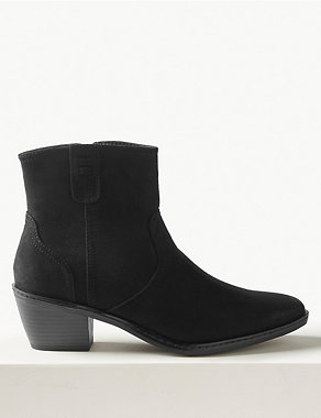 Clean Western Block Heel Ankle Boots Image 2 of 5