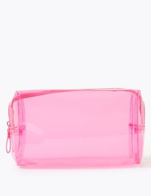 clear pink makeup bag