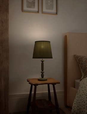 Cleo Wooden Bobbin Table Lamp Image 2 of 9