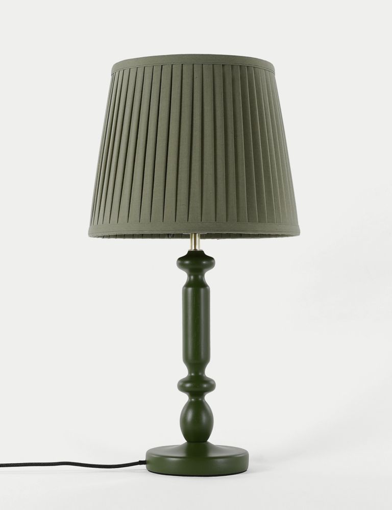 Cleo Wooden Bobbin Table Lamp 1 of 9