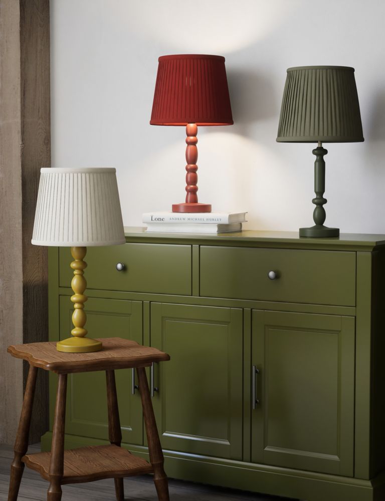 Cleo Wooden Bobbin Table Lamp 6 of 9