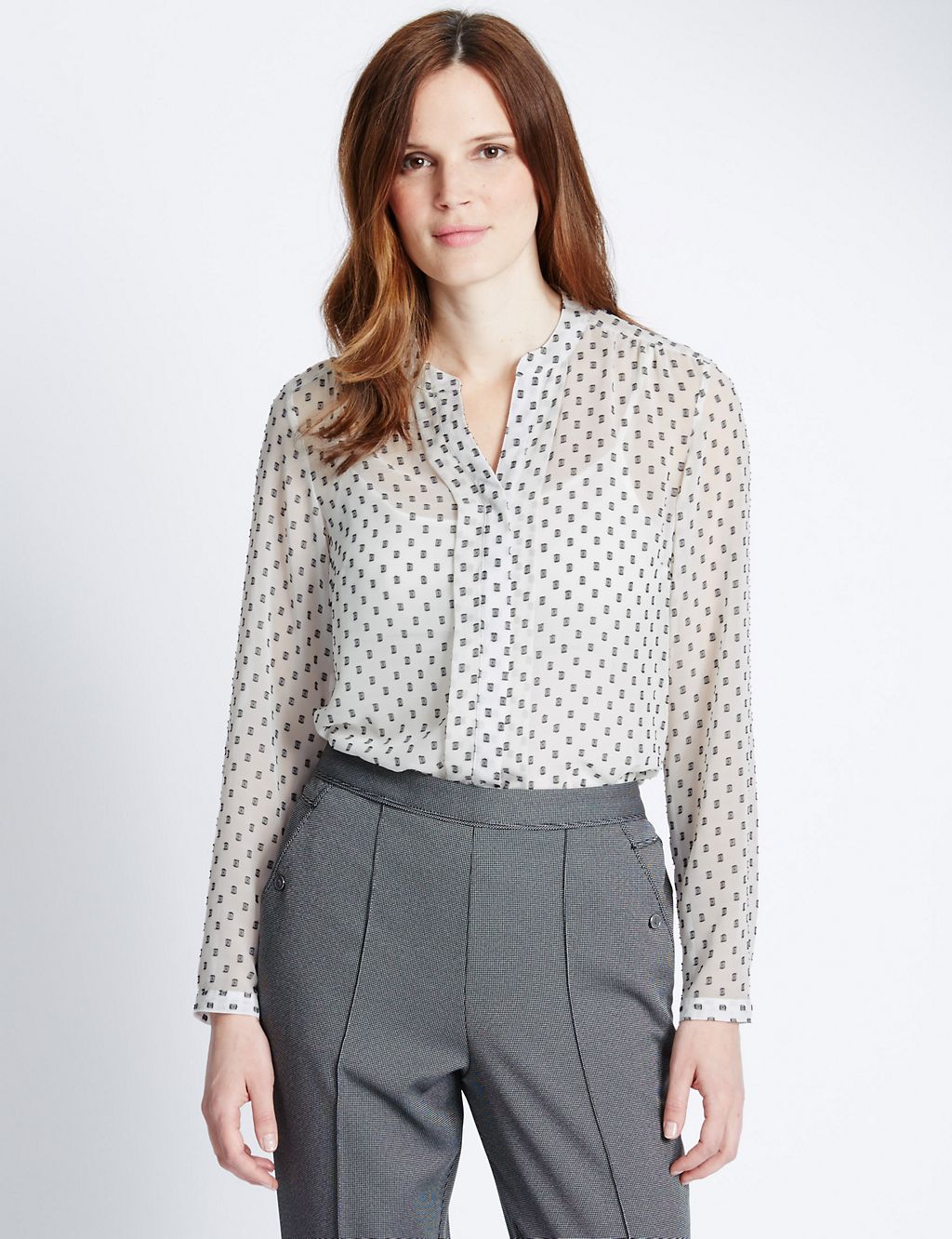 Clipped Blouse with Camisole 3 of 4