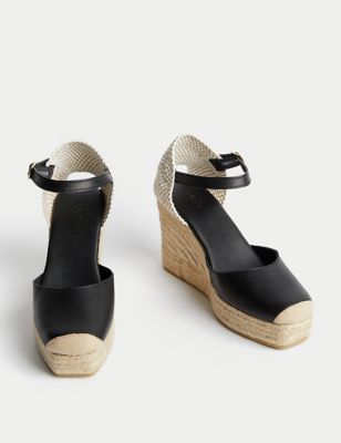 Closed Toe Ankle Strap Wedge Espadrilles Image 2 of 3