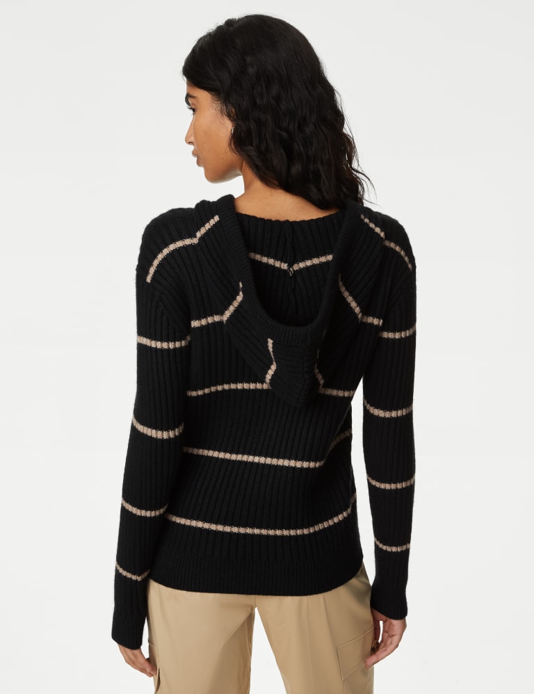Rose patch stripe sleeve hoodie online