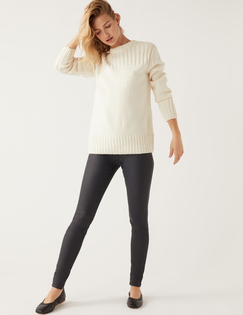 Coated High Waisted Jeggings M S Collection M S