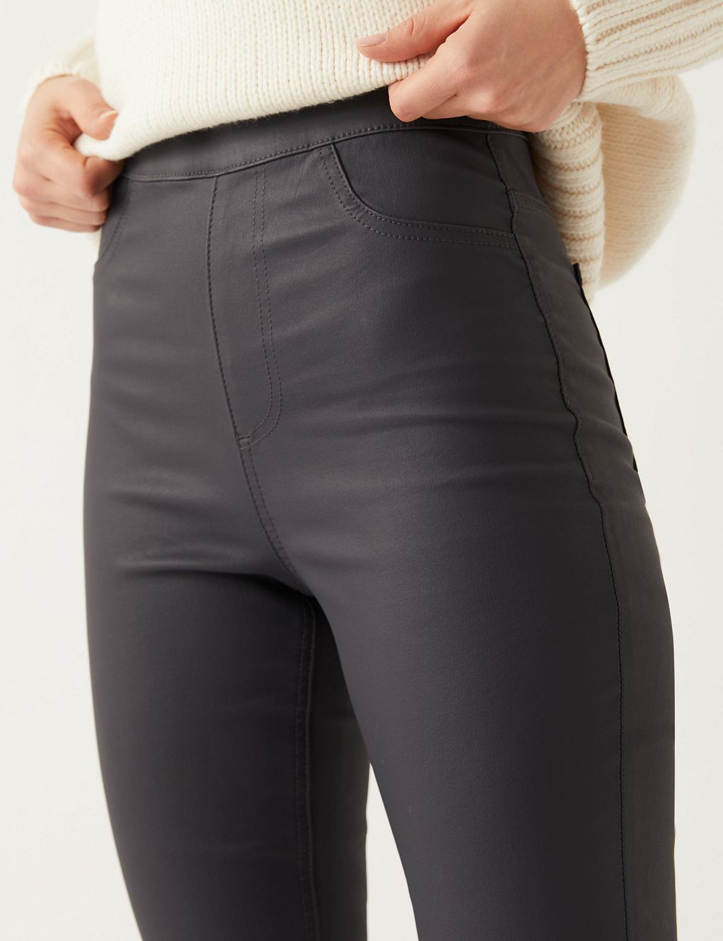 Coated High Waisted Jeggings 4 of 6