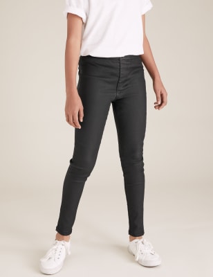 grey coated jeggings