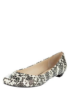 Coated Leather Animal Print Pumps Image 2 of 4