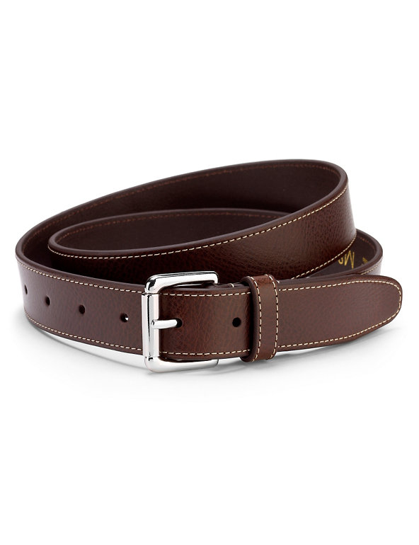 Coated Leather Contrast Stitch Belt Image 1 of 1