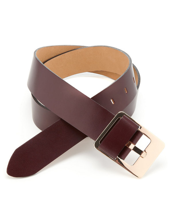 Coated Leather Keeper Buckle Belt Image 1 of 2