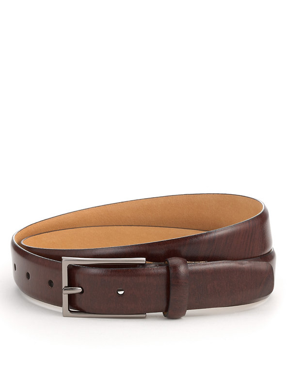 Coated Leather Rectangular Buckle Belt Image 1 of 1