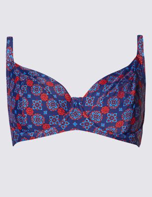 Coin Print Non-Padded Underwired Bikini Top DD-G Image 2 of 4
