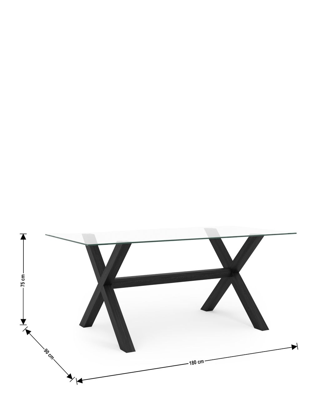 Colby 6 Seater Glass Dining Table 5 of 8