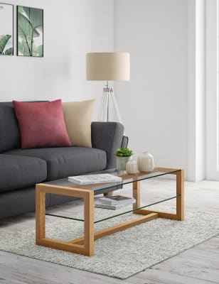 M&s glass coffee deals table