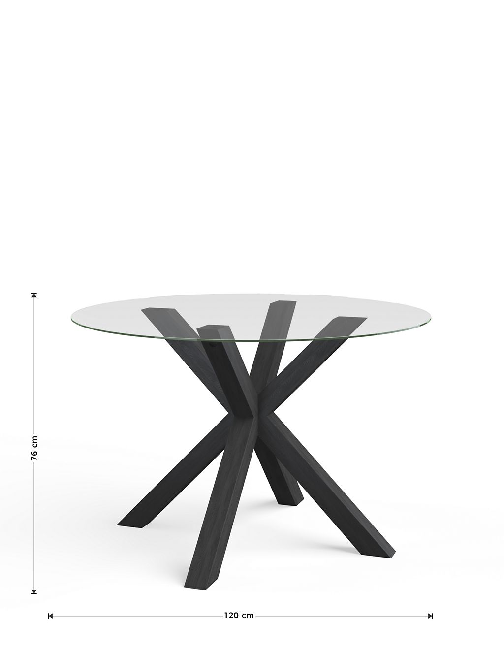 Colby Dark Round Glass 4 Seater Dining Table 4 of 7