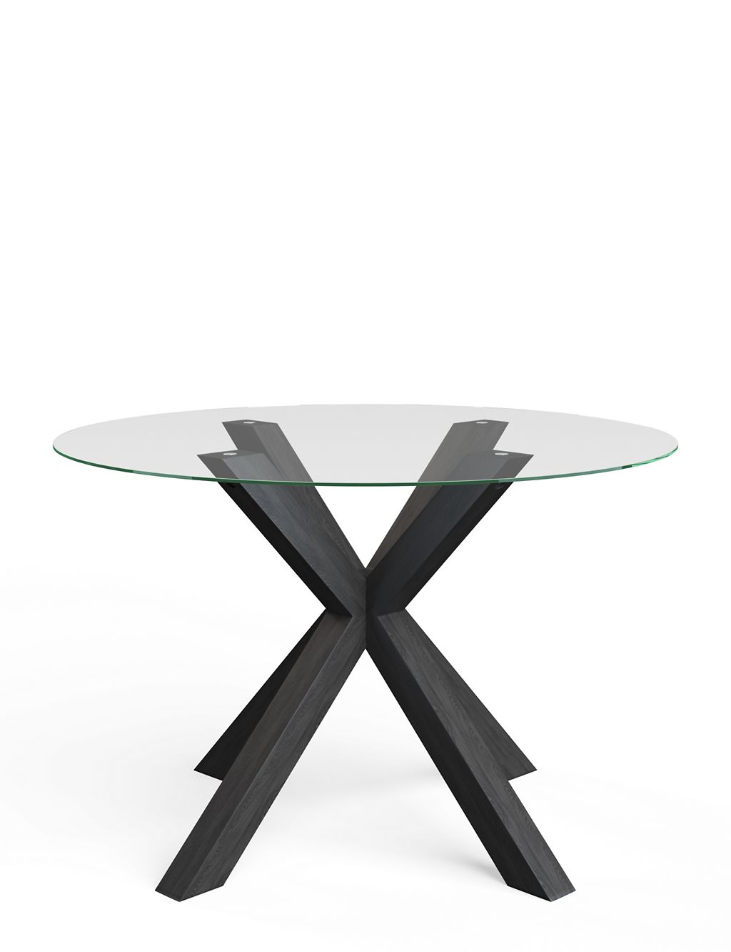 Colby Dark Round Glass 4 Seater Dining Table 1 of 7