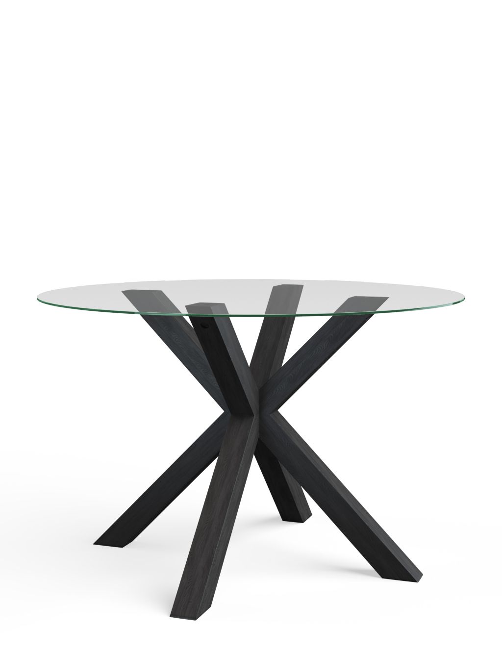 Colby Dark Round Glass 4 Seater Dining Table 2 of 7
